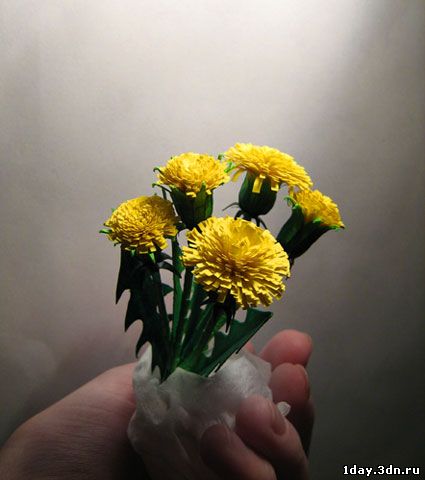 Одуванчик из бумаги